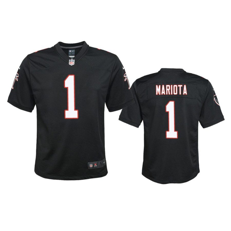 youth falcons marcus mariota throwback game black jersey