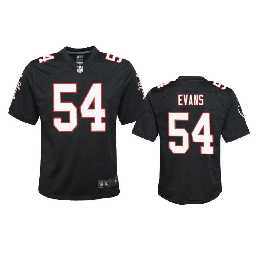 youth falcons rashaan evans throwback game black jersey