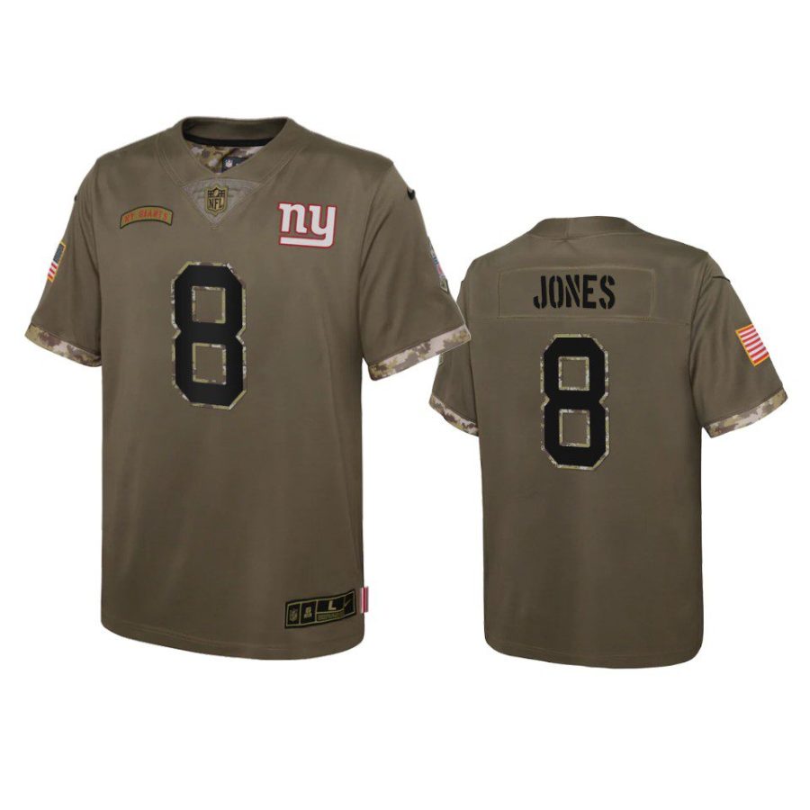 youth giants daniel jones olive limited 2022 salute to service jersey