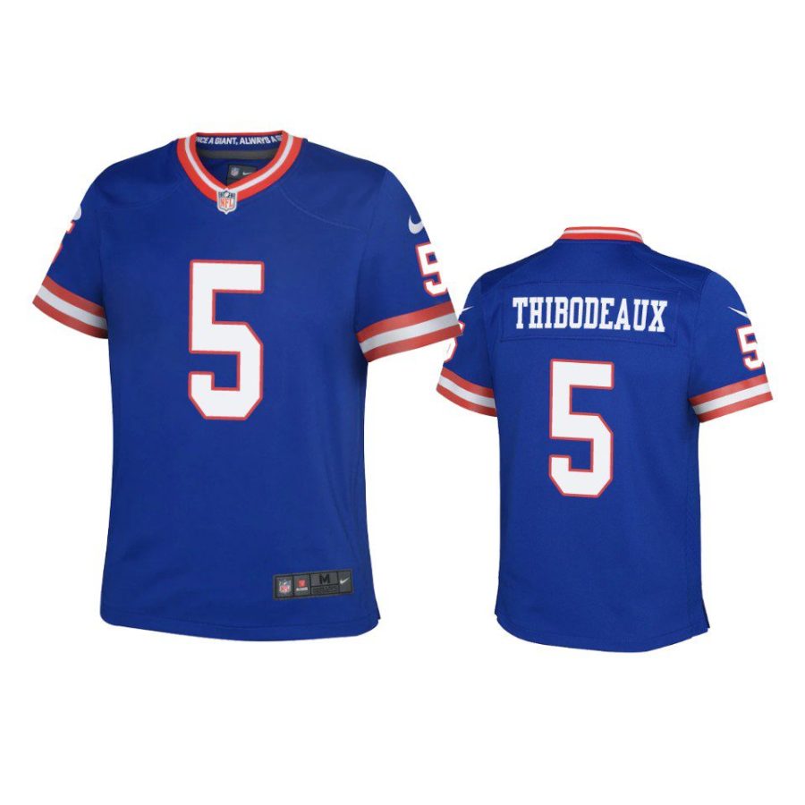 youth giants kayvon thibodeaux classic game royal jersey