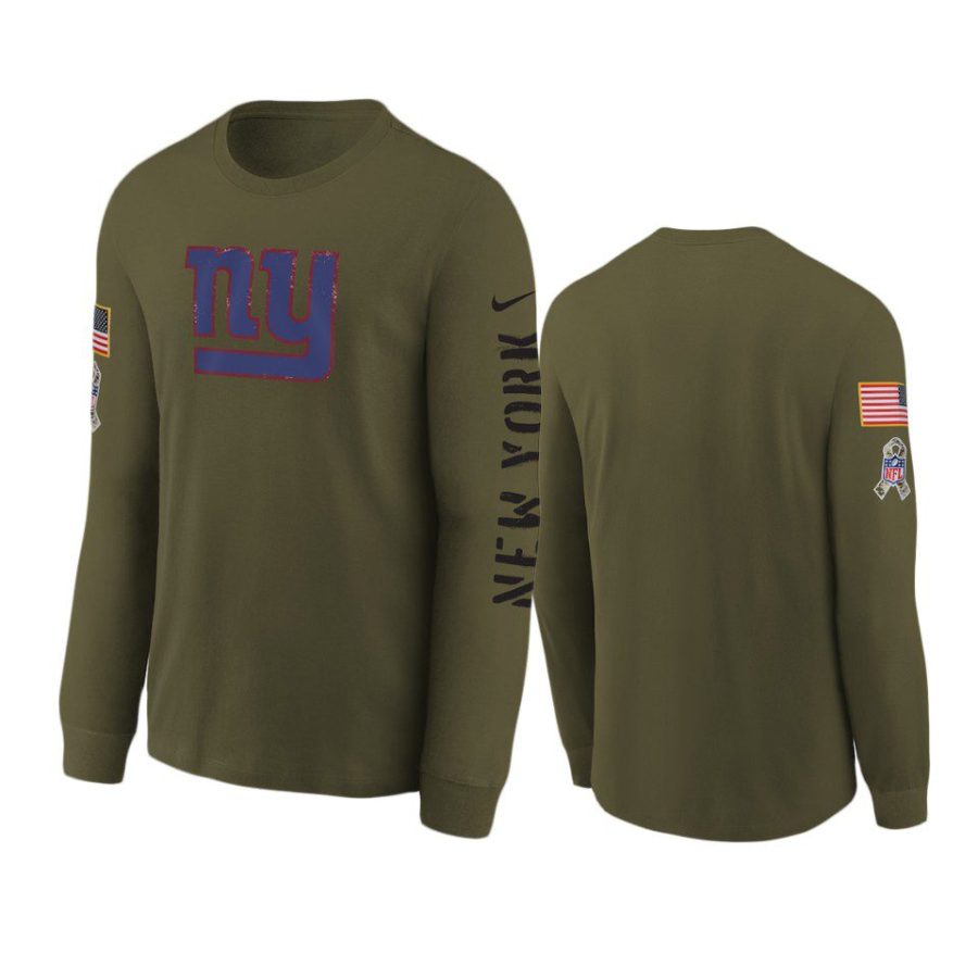 youth giants olive team logo long sleeve 2022 salute to service jersey