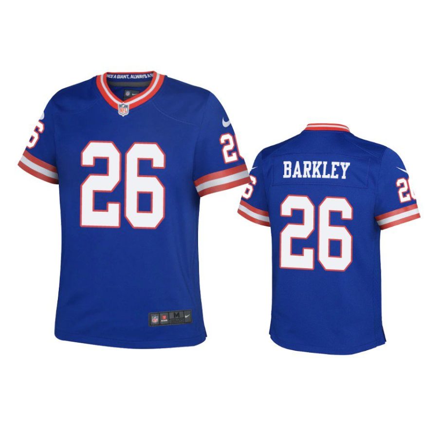 youth giants saquon barkley classic game royal jersey