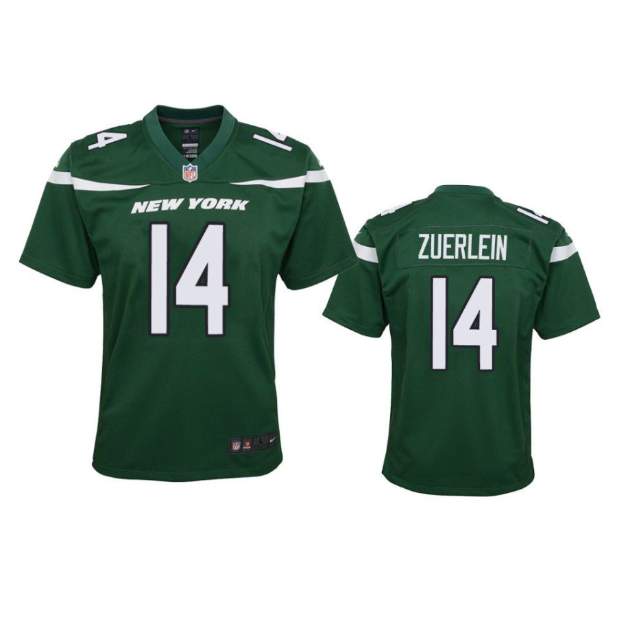 youth greg zuerlein jets green game jersey