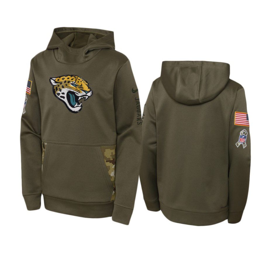 youth jaguars olive 2022 salute to service hoodie