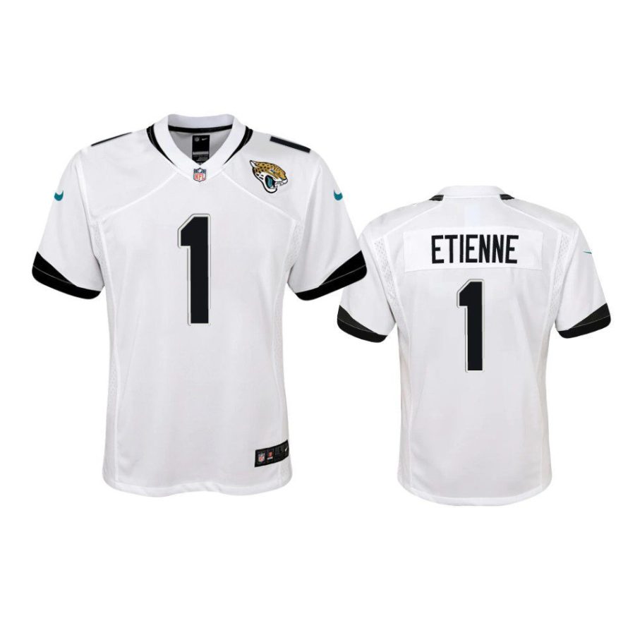 youth jaguars travis etienne game white jersey