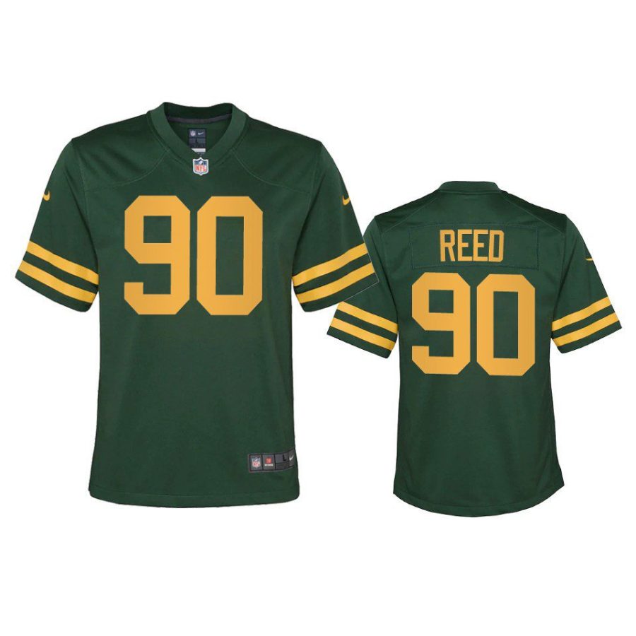 youth jarran reed packers green alternate game jersey