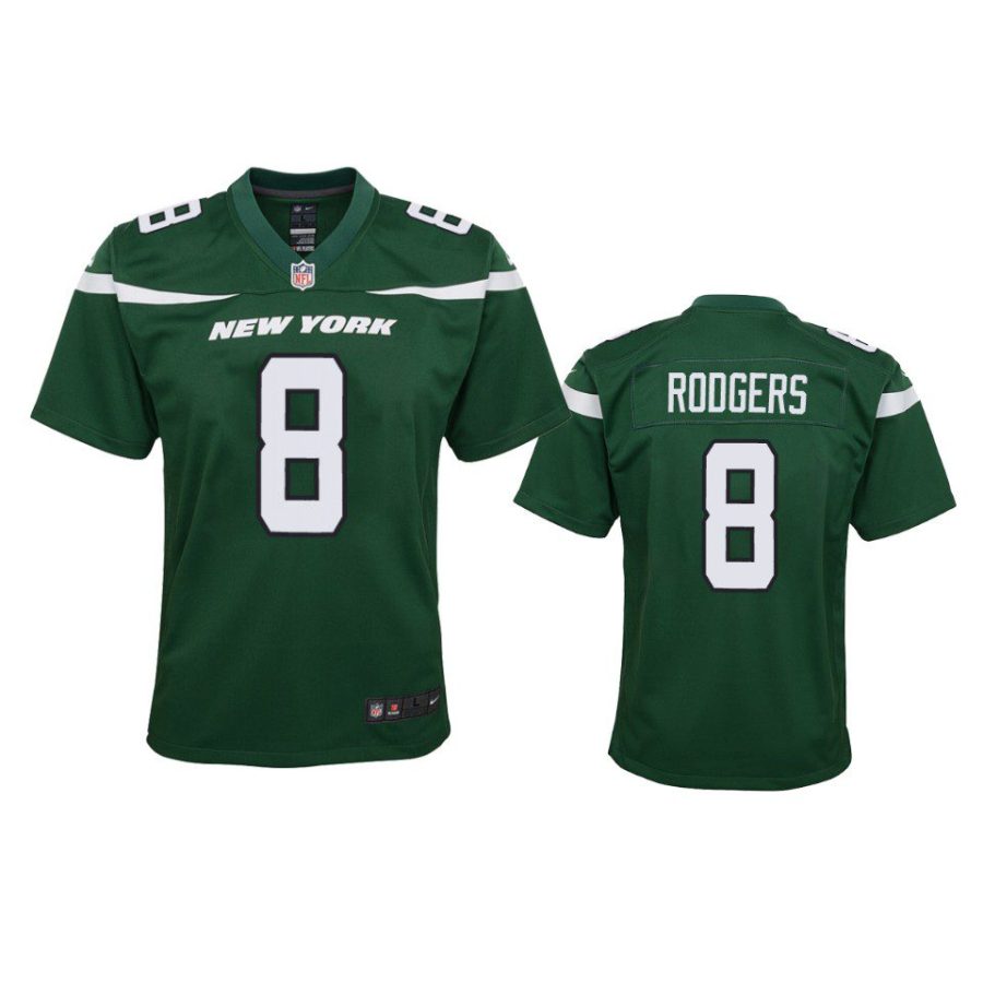 youth jets aaron rodgers game green jersey