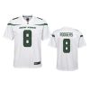 youth jets aaron rodgers game white jersey
