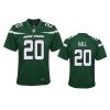 youth jets breece hall game green jersey