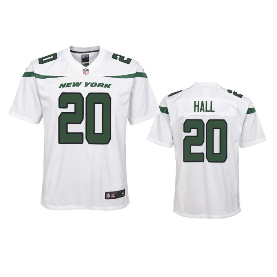 youth jets breece hall game white jersey