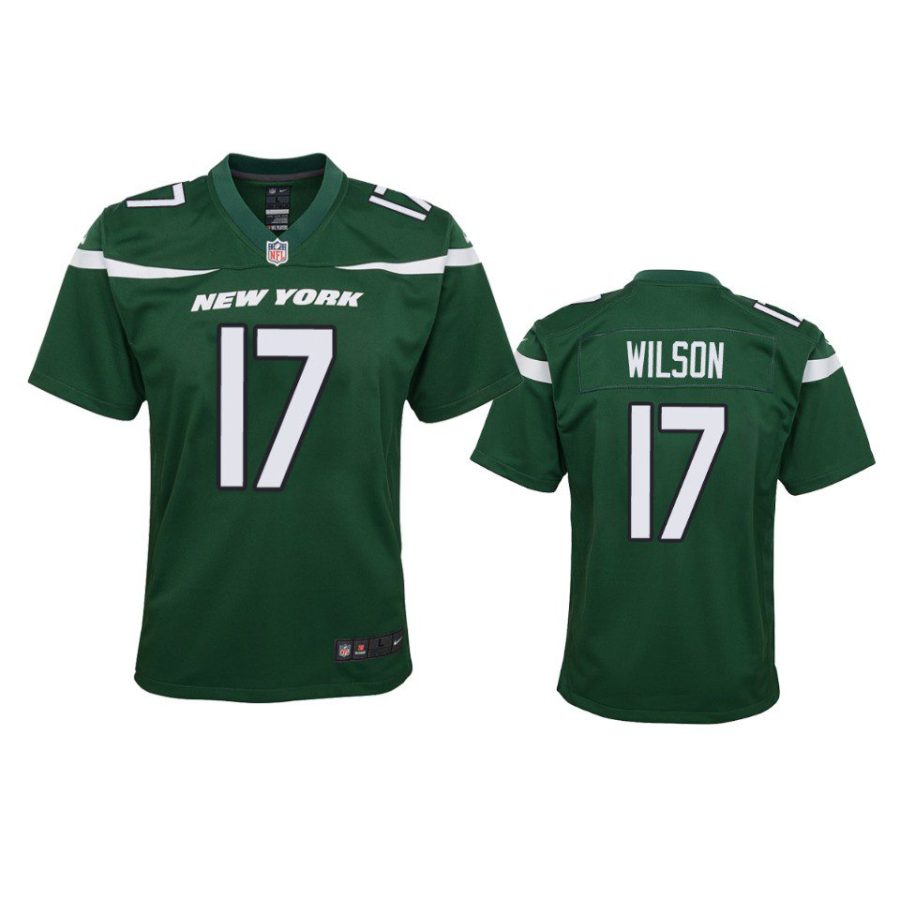 youth jets garrett wilson game green jersey