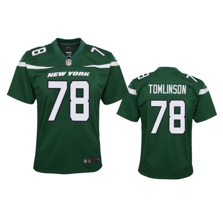 youth jets laken tomlinson game green jersey