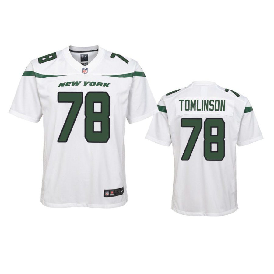 youth jets laken tomlinson game white jersey