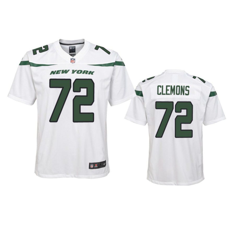 youth jets micheal clemons game white jersey