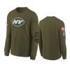 youth jets olive team logo long sleeve 2022 salute to service jersey