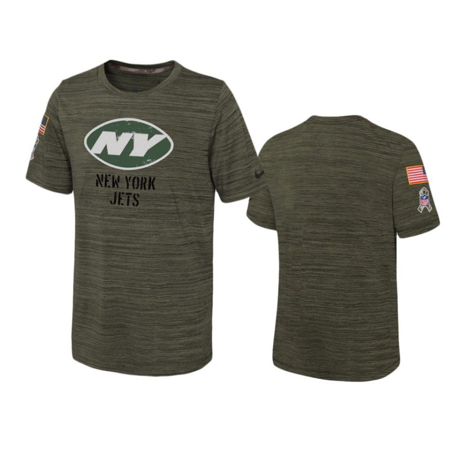 youth jets olive velocity 2022 salute to service jersey