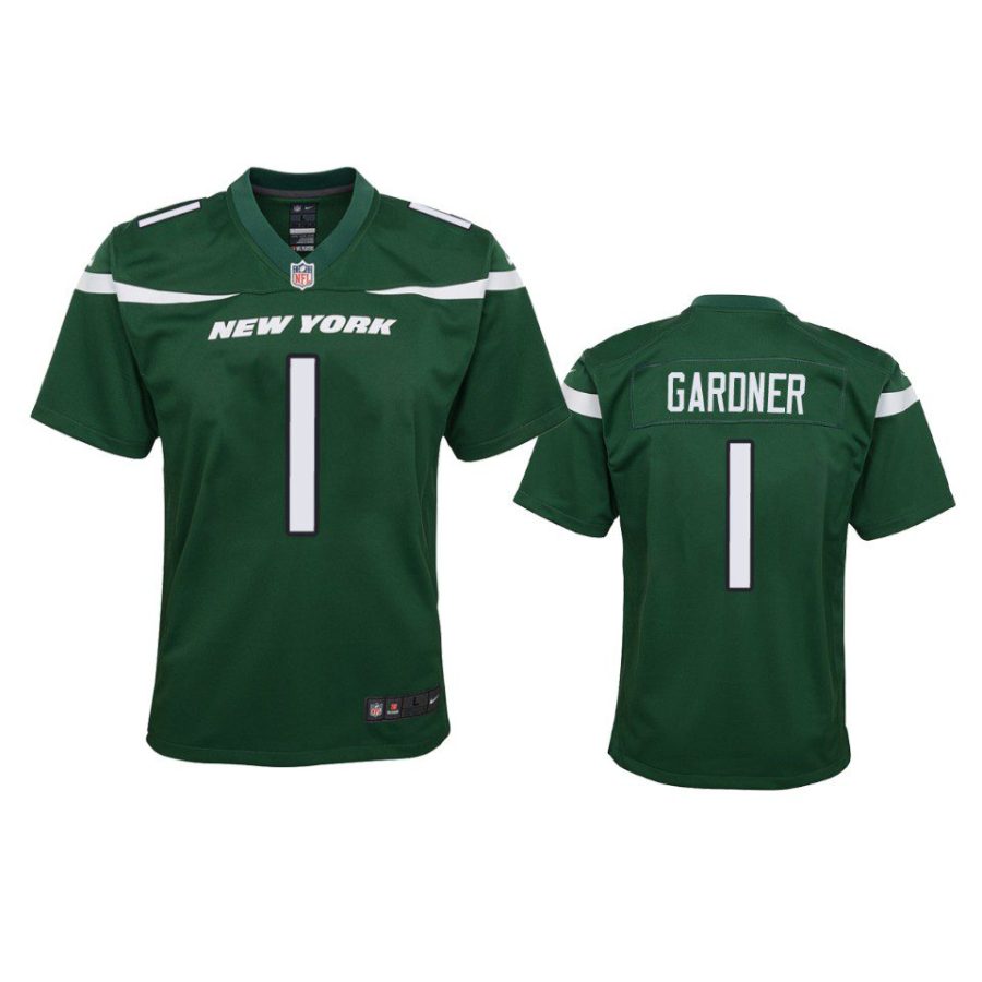 youth jets sauce gardner game green jersey