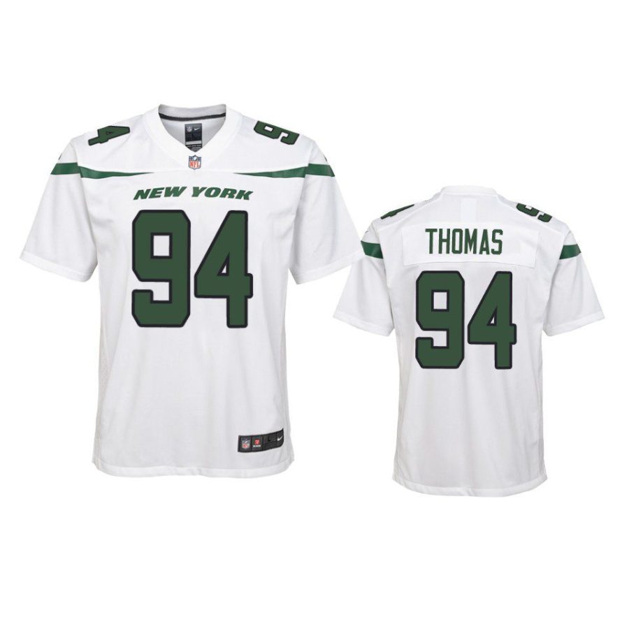 youth jets solomon thomas game white jersey