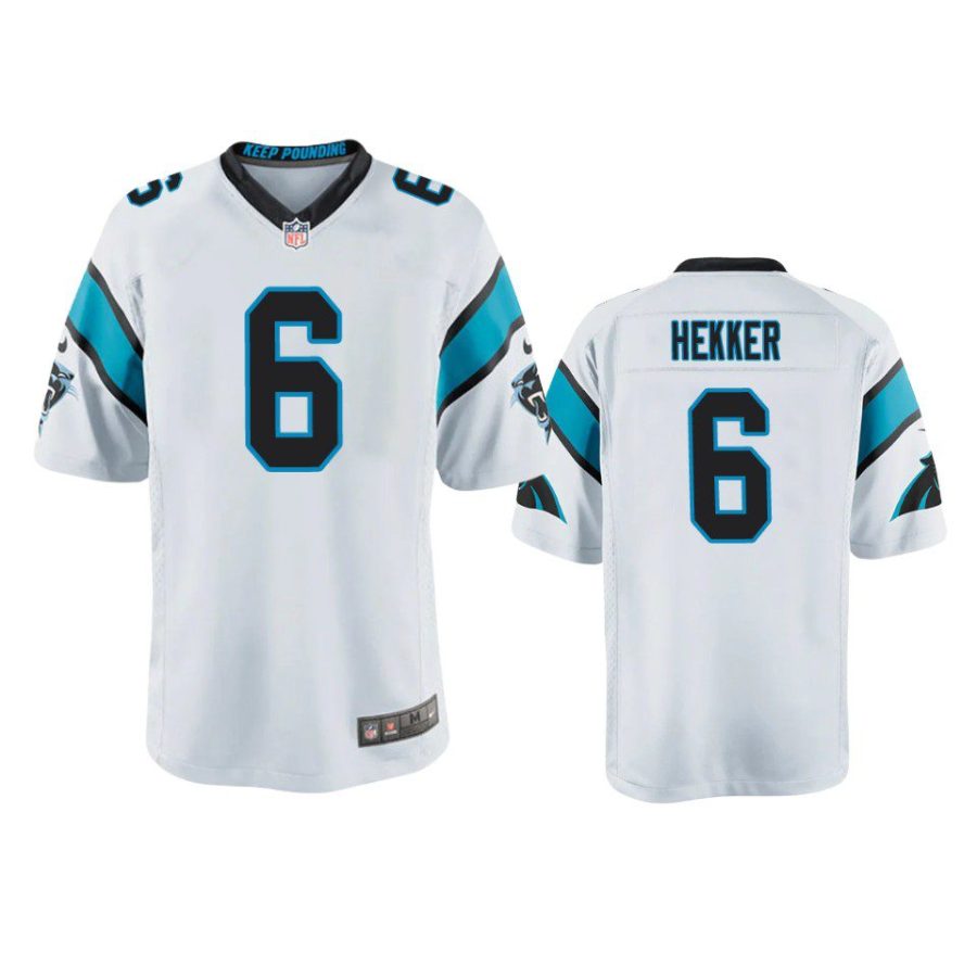 youth johnny hekker panthers white game jersey