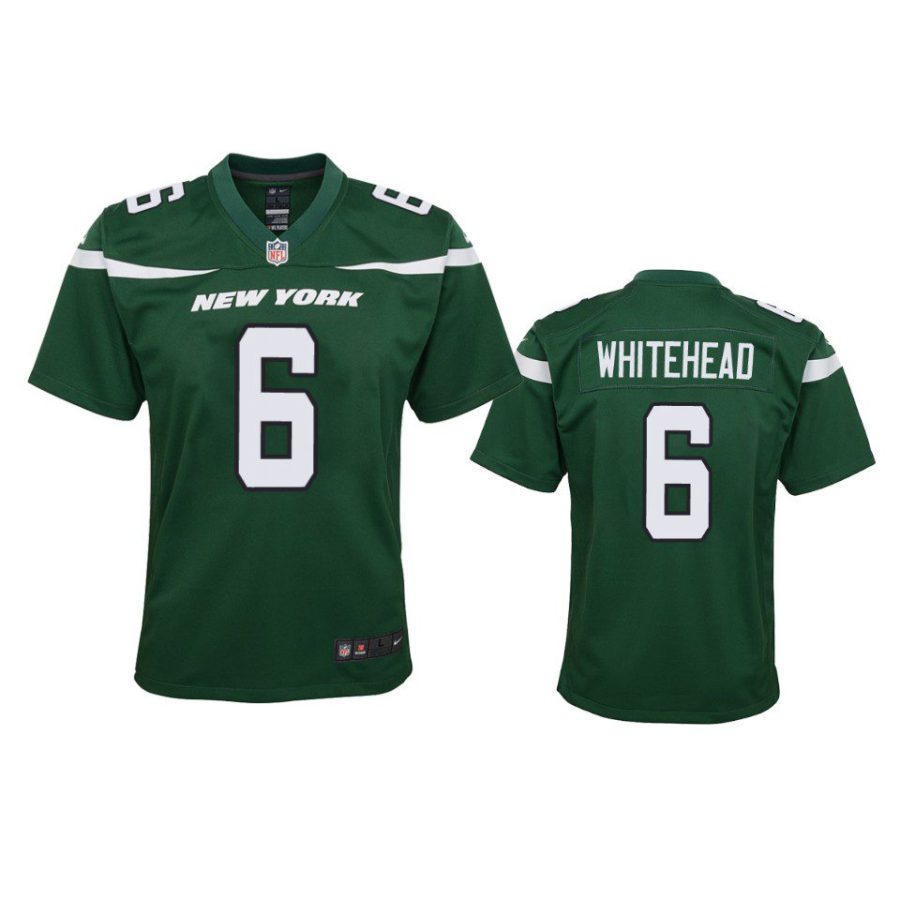 youth jordan whitehead jets green game jersey