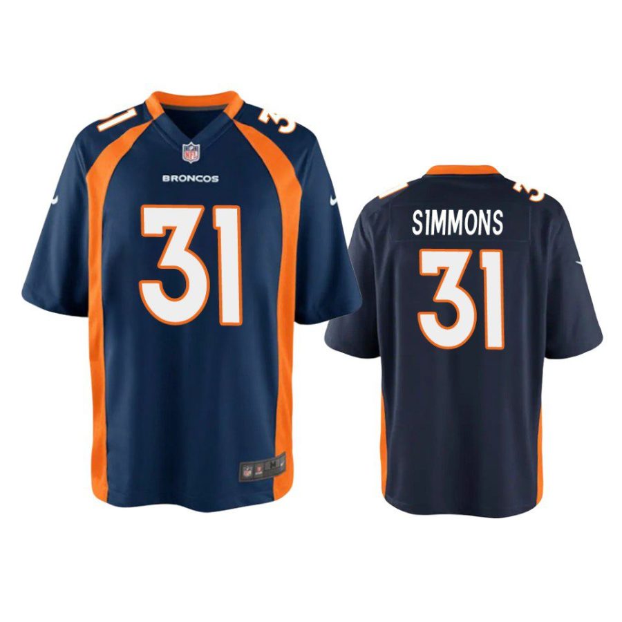 youth justin simmons broncos navy game jersey