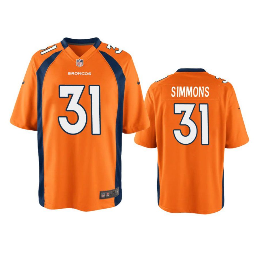 youth justin simmons broncos orange game jersey