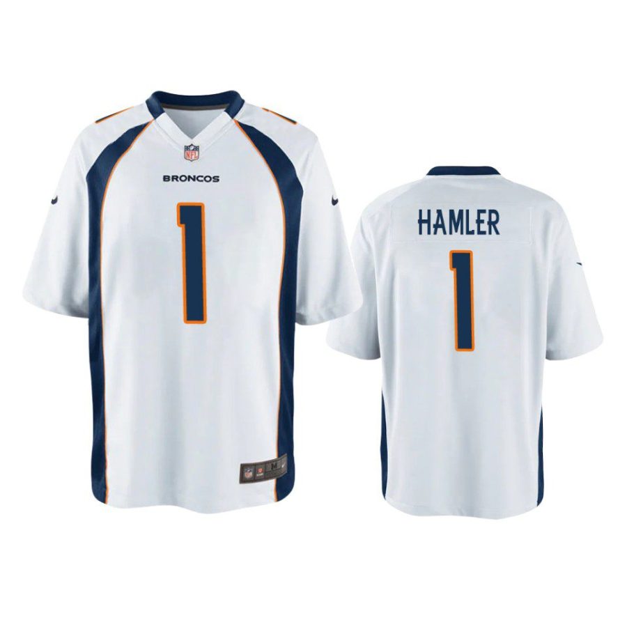 youth k.j. hamler broncos white game jersey