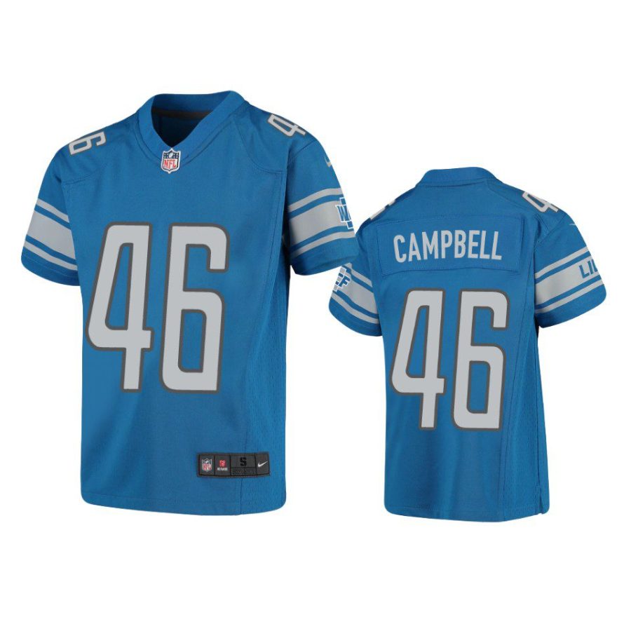 youth lions jack campbell game blue jersey