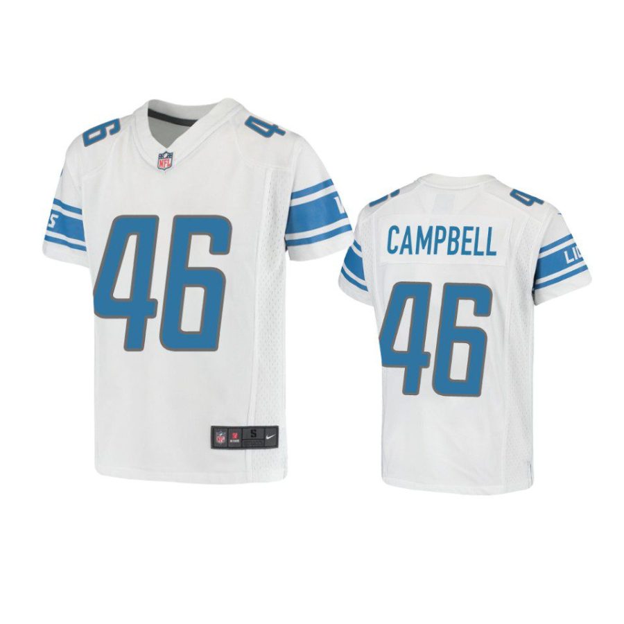 youth lions jack campbell game white jersey