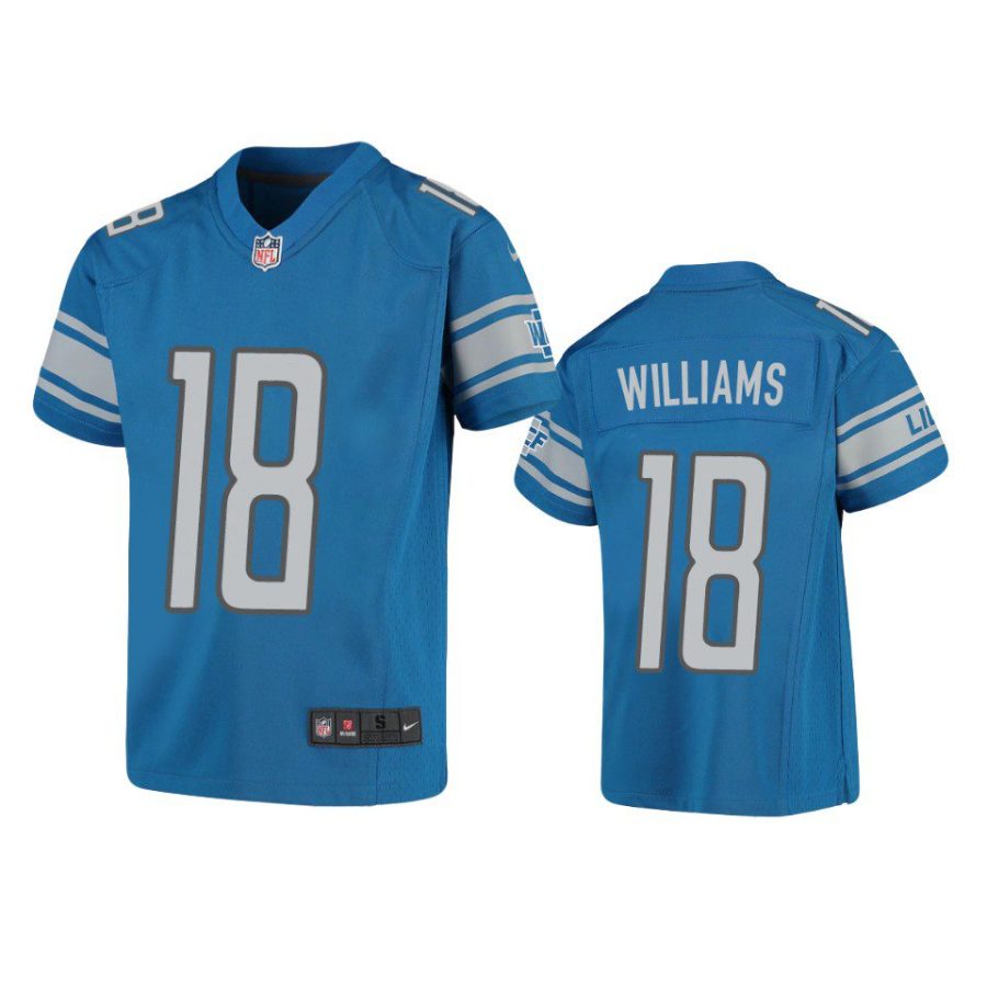 youth lions jameson williams game blue jersey