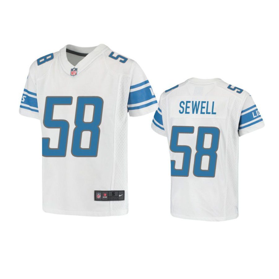 youth lions penei sewell game white jersey