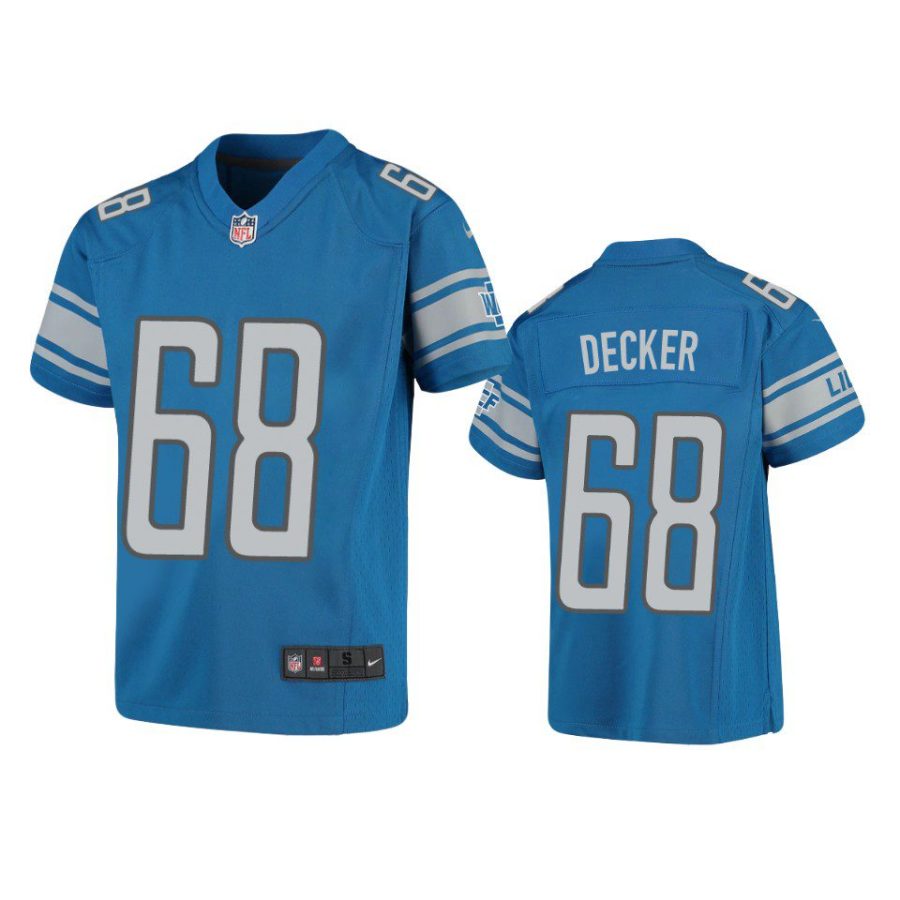 youth lions taylor decker game blue jersey