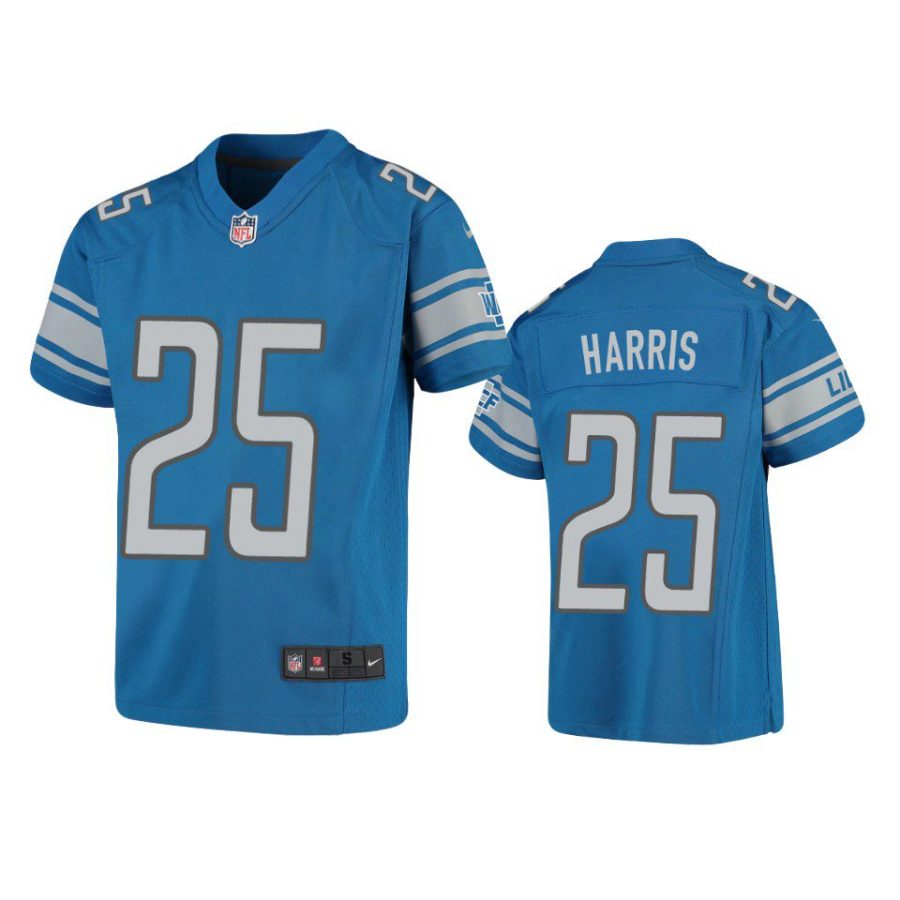 youth lions will harris game blue jersey