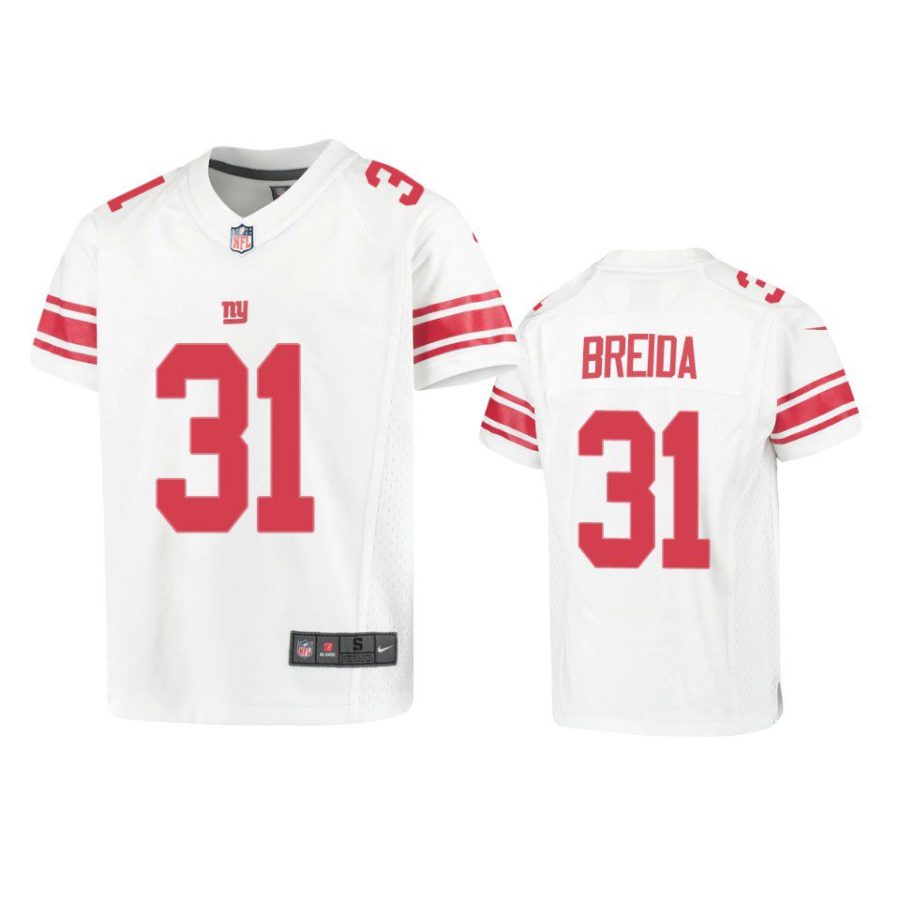 youth matt breida giants white game jersey