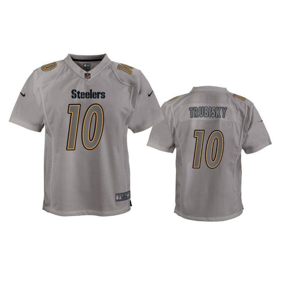 youth mitchell trubisky steelers gray atmosphere fashion game jersey