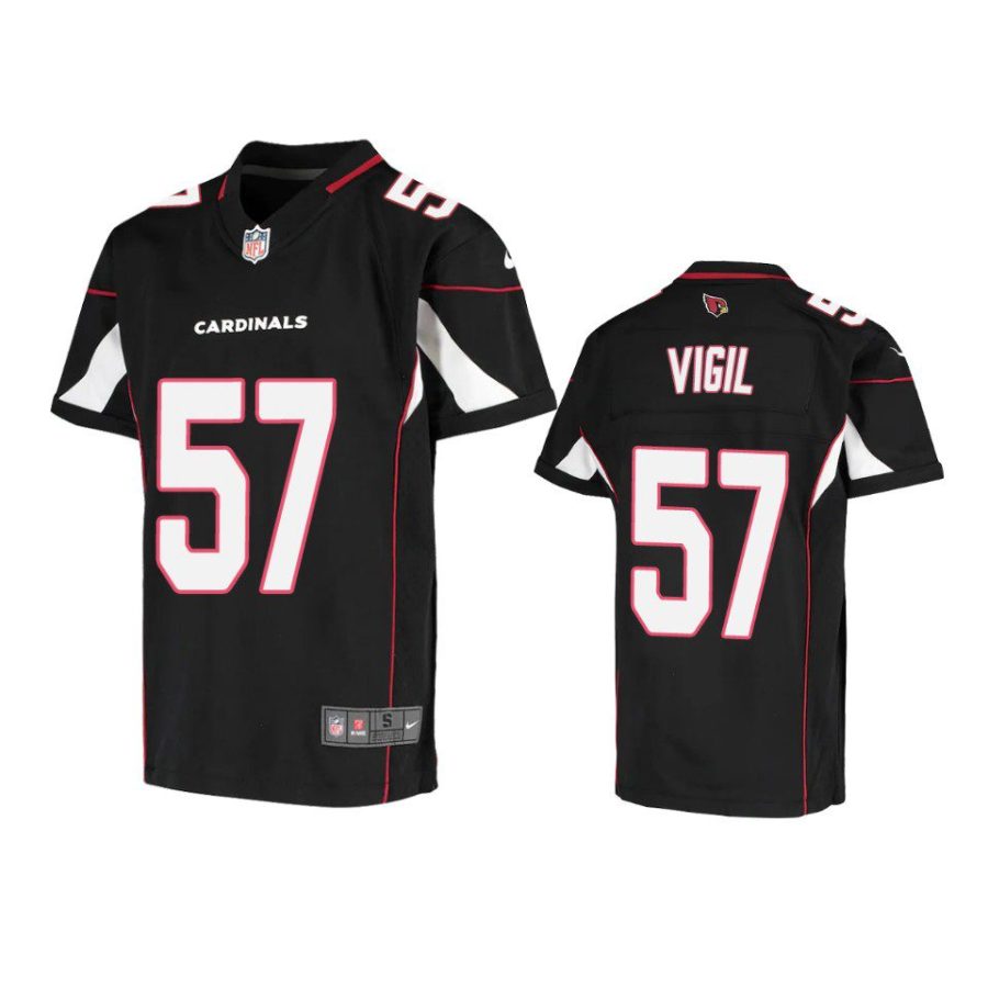 youth nick vigil cardinals black game jersey