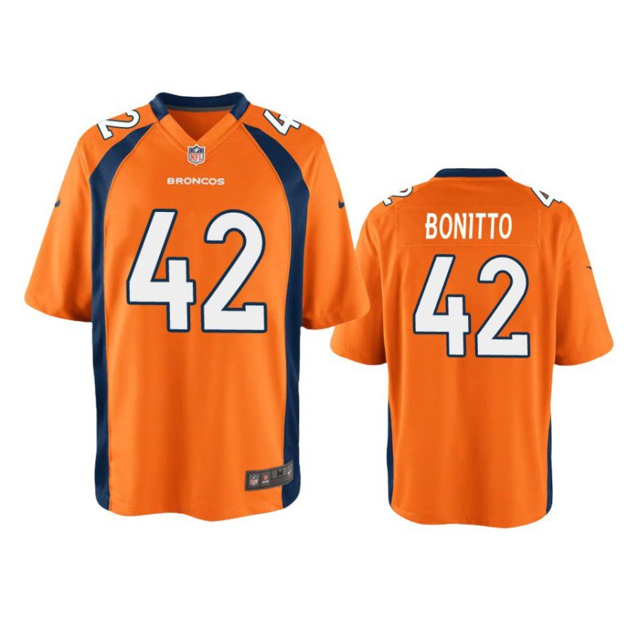 youth nik bonitto broncos orange game jersey