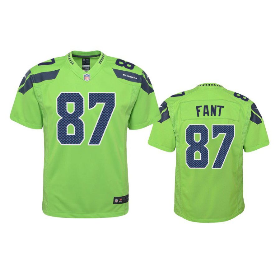 youth noah fant seahawks green game jersey