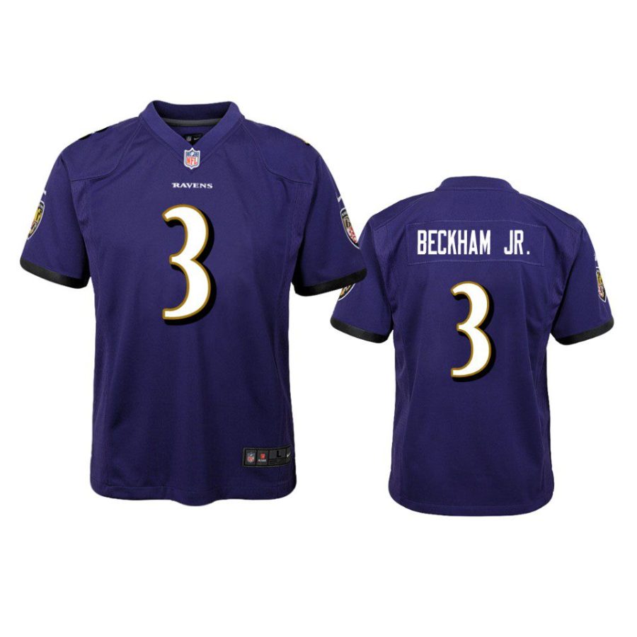 youth odell beckham jr. ravens purple game jersey