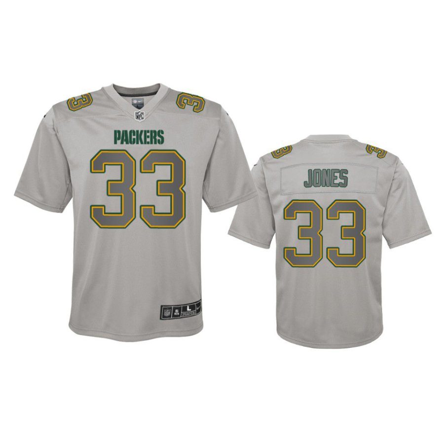 youth packers aaron jones atmosphere fashion game gray jersey