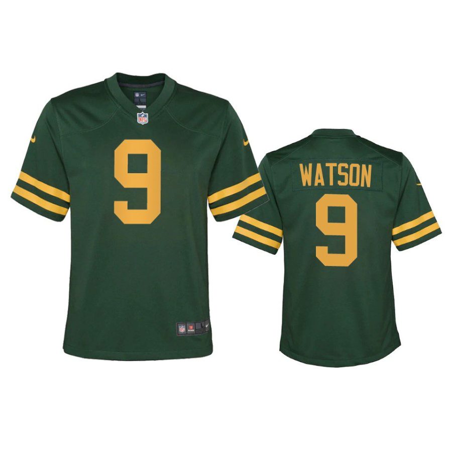 youth packers christian watson alternate game green jersey