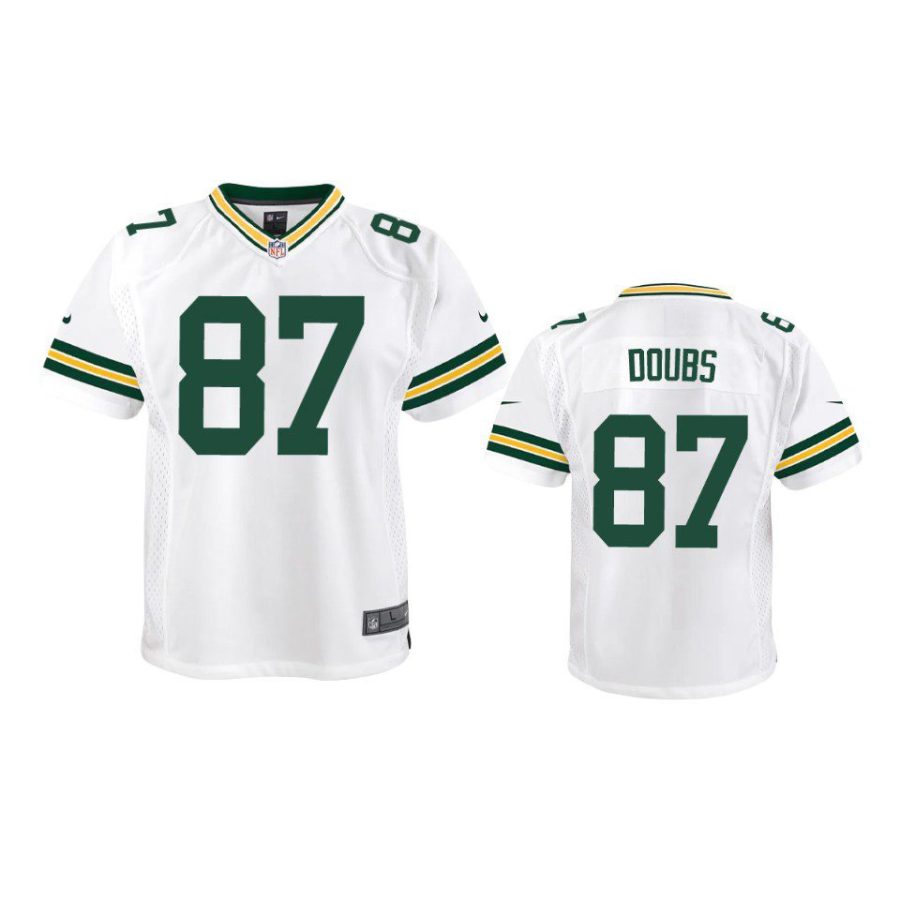 youth packers romeo doubs game white jersey