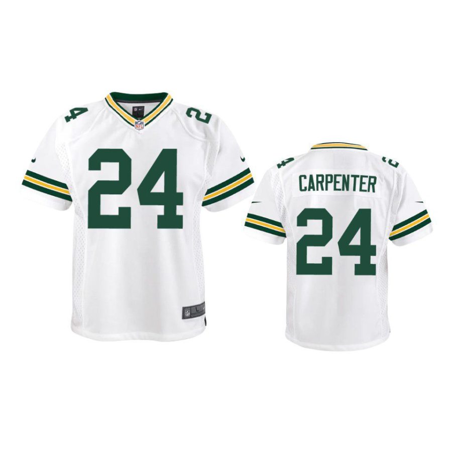 youth packers tariq carpenter game white jersey