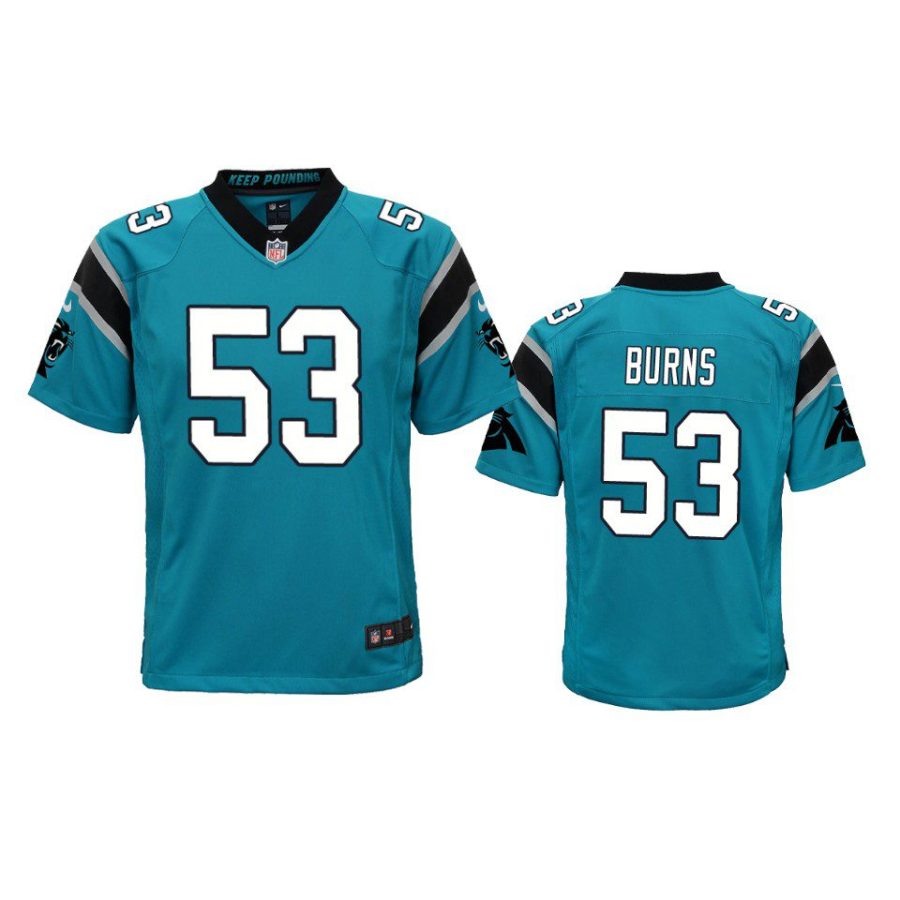 youth panthers brian burns game blue jersey