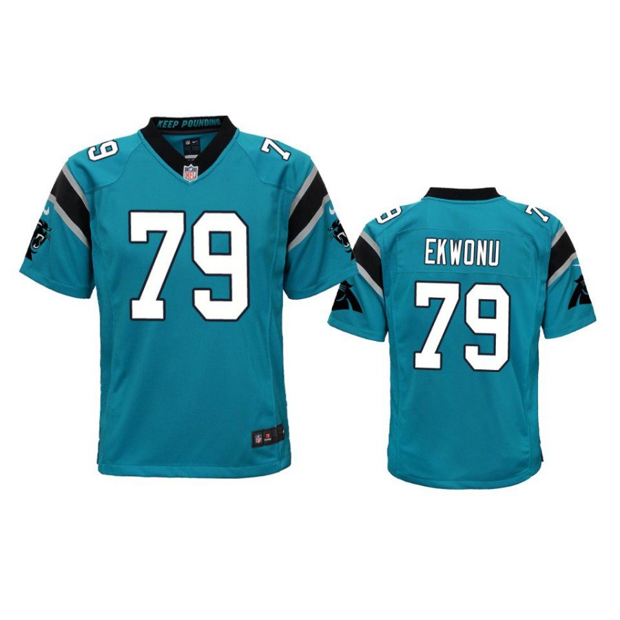 youth panthers ikem ekwonu game blue jersey