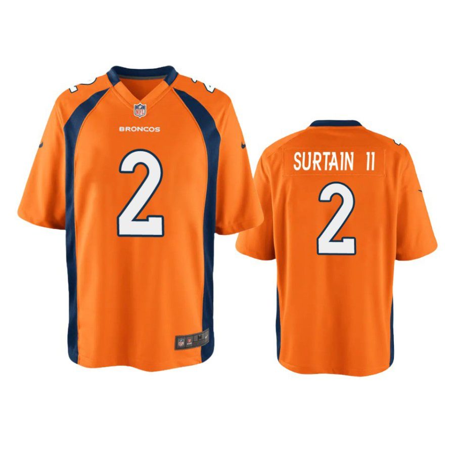 youth patrick surtain ii broncos orange game jersey