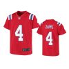 youth patriots bailey zappe game red jersey