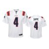 youth patriots bailey zappe game white jersey