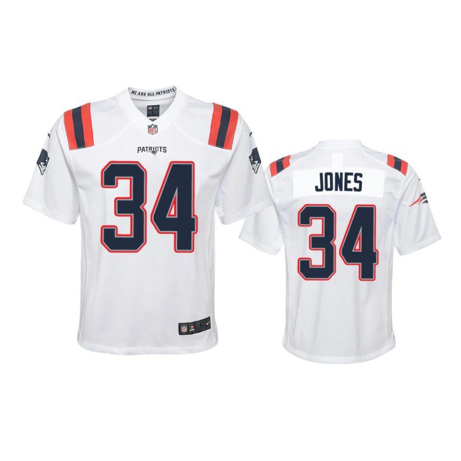 youth patriots jack jones game white jersey