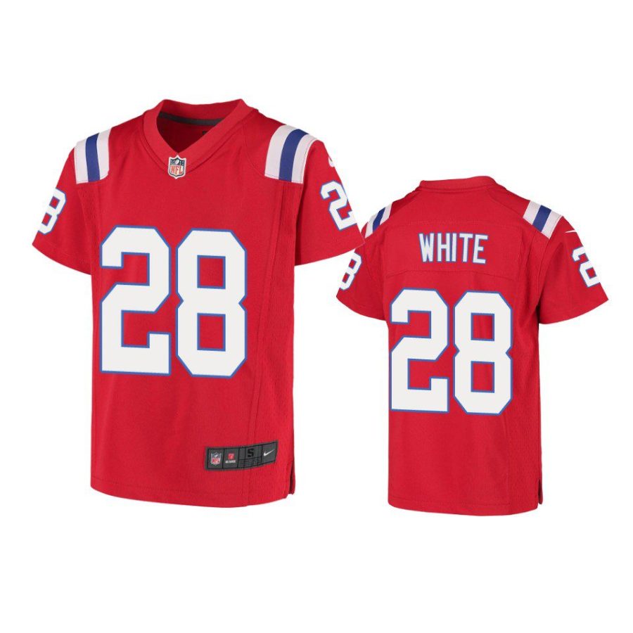 youth patriots james white game red jersey